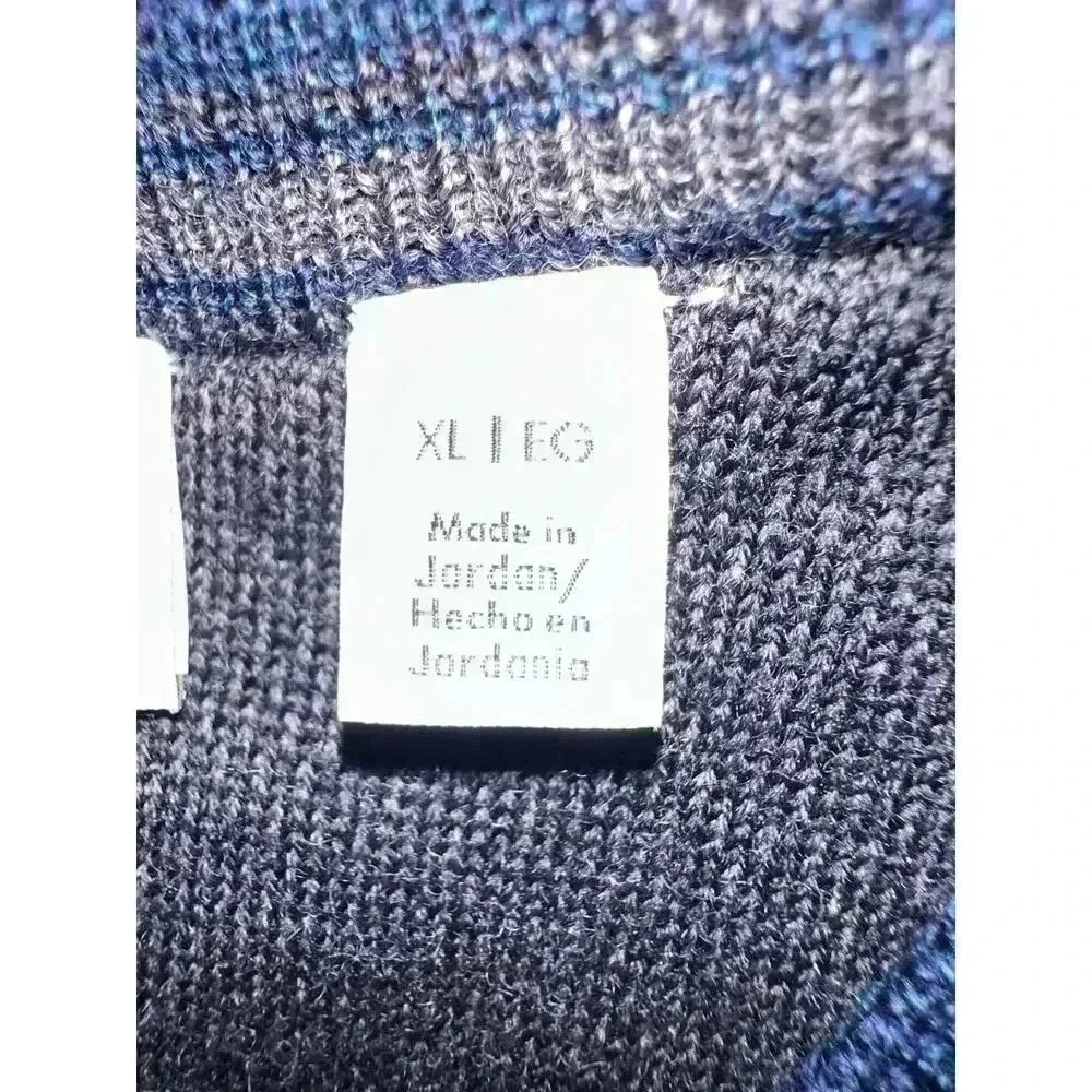 Calvin Klein 100% Extra Fine Merino Wool Sweater Mens XL Blue V-Neck